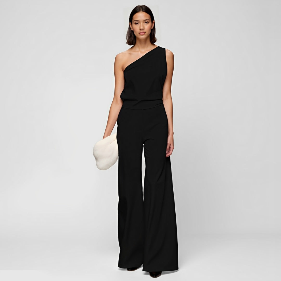 Mili | Damen Jumpsuit Mit Rundhalsausschnitt, Armellos Und Weitem Bein