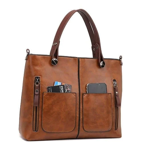 Damen Vintage Lederhandtasche